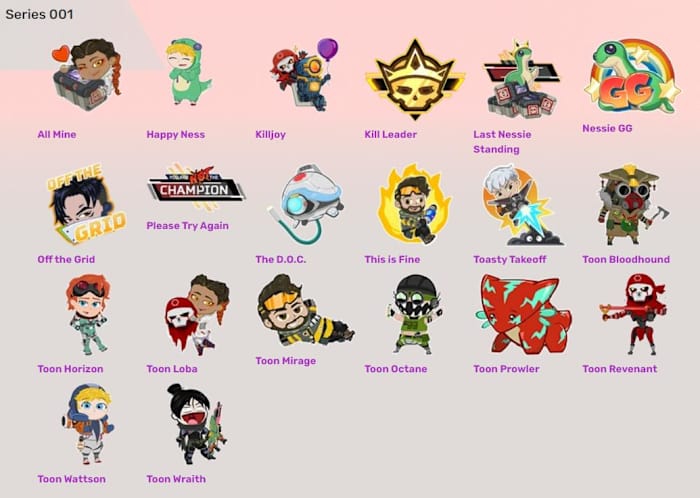Sticker collection in Apex Legends